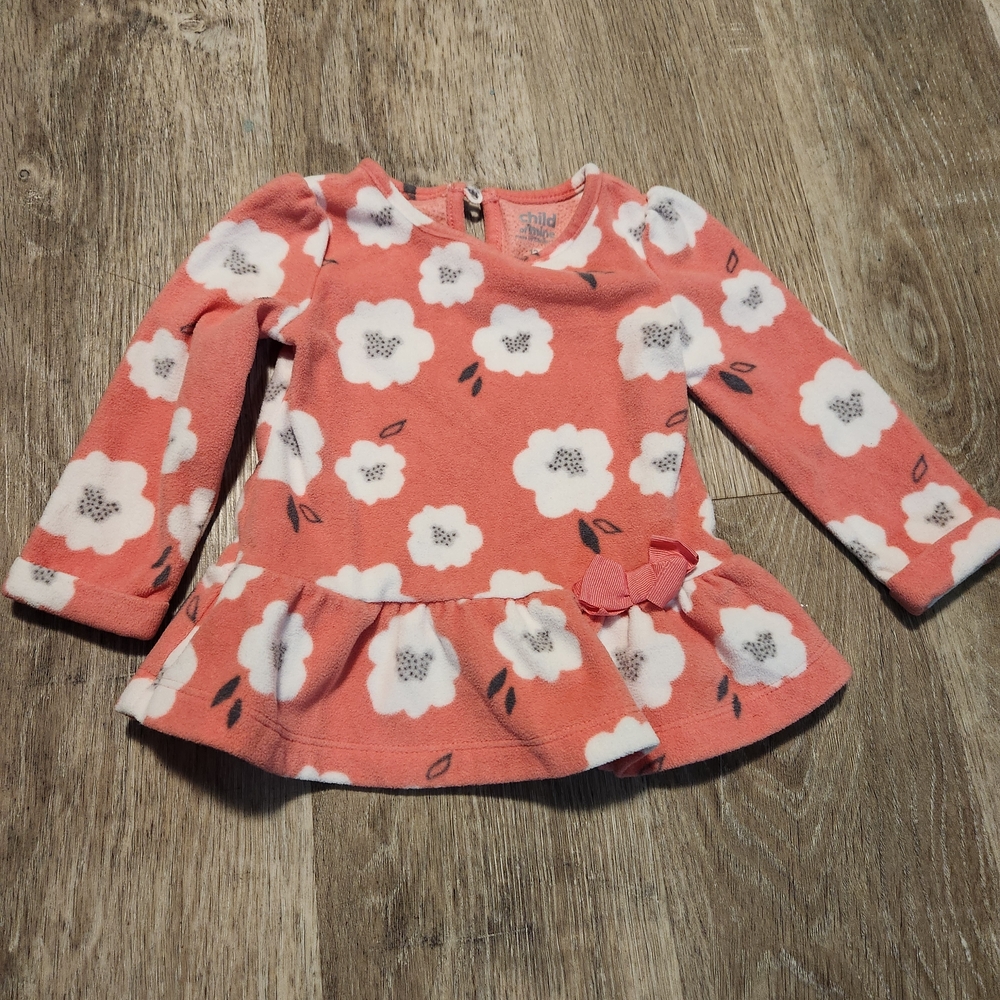 Child of Mine Coral Floral Long Sleeve Peplum Top